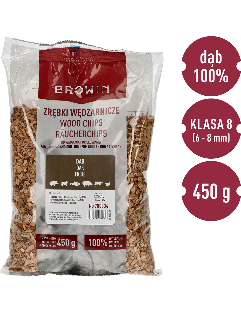 Aschii afumare din lemn stejar 450g